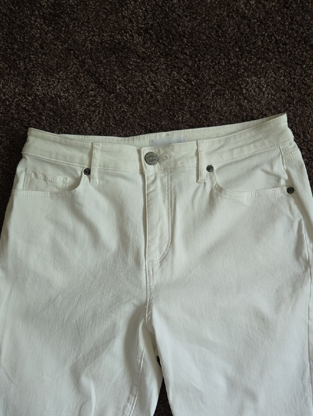 Ann Taylor Loft White Curvy Skinny Crop Jeans 30 10 - Picture 3 of 6